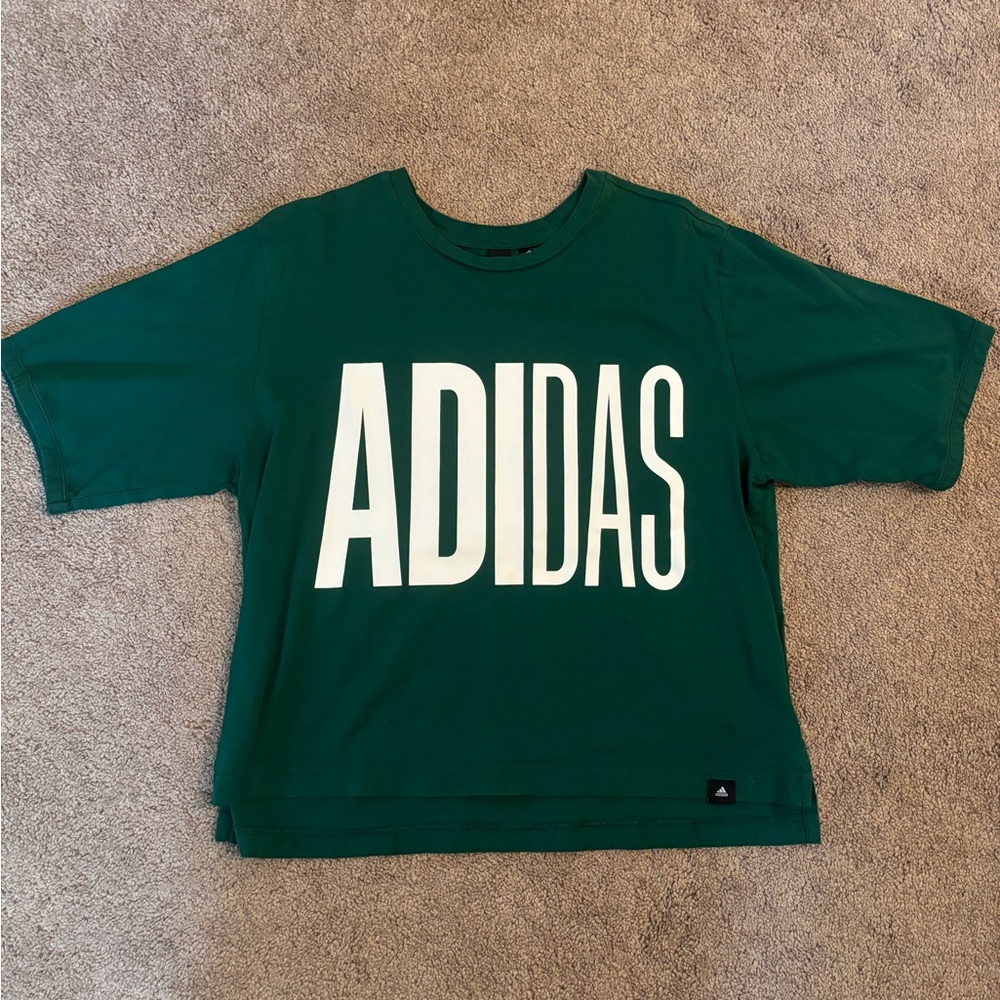 Green Adidas Cropped T Shirt